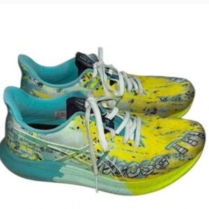 Asics Vibrant Yellow and Teal Running Shoes